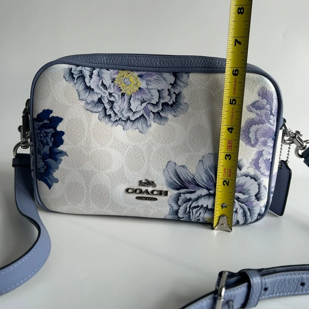Coach Jes Crossbody Kaffe Fassett Floral Signature Canvas Leather Bag Excellent